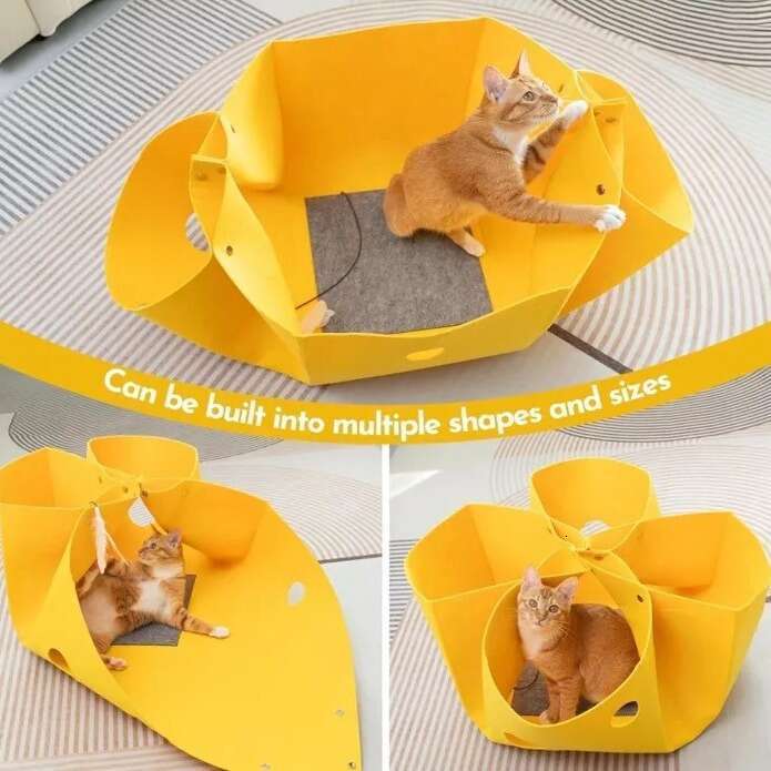New Felt Foldable and Deformable Tunnel Nest Semi Enclosed Cat House Winter