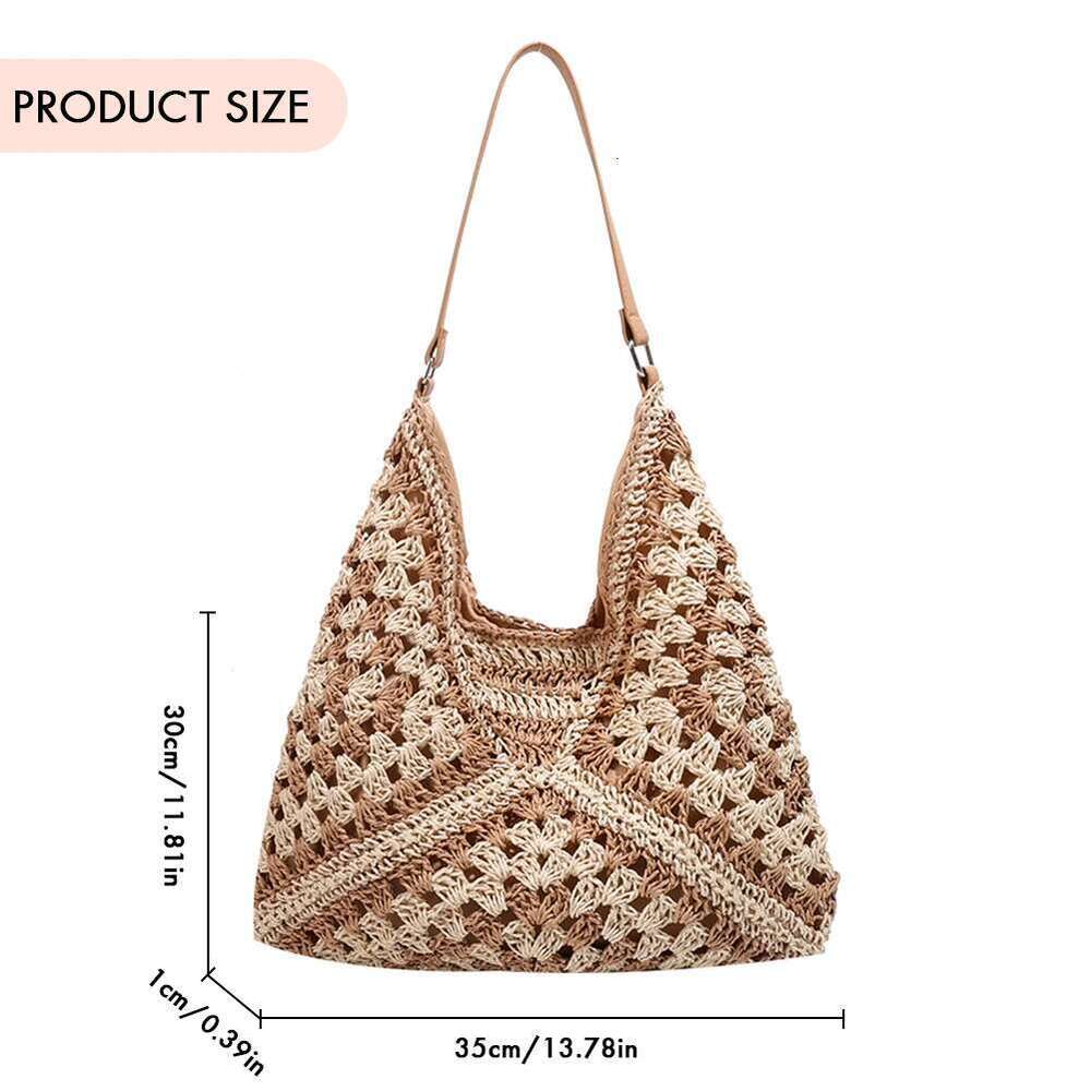 Travel Beach Fishing Net Handbag Shopping Woven Shoulder Bag For Women Girls