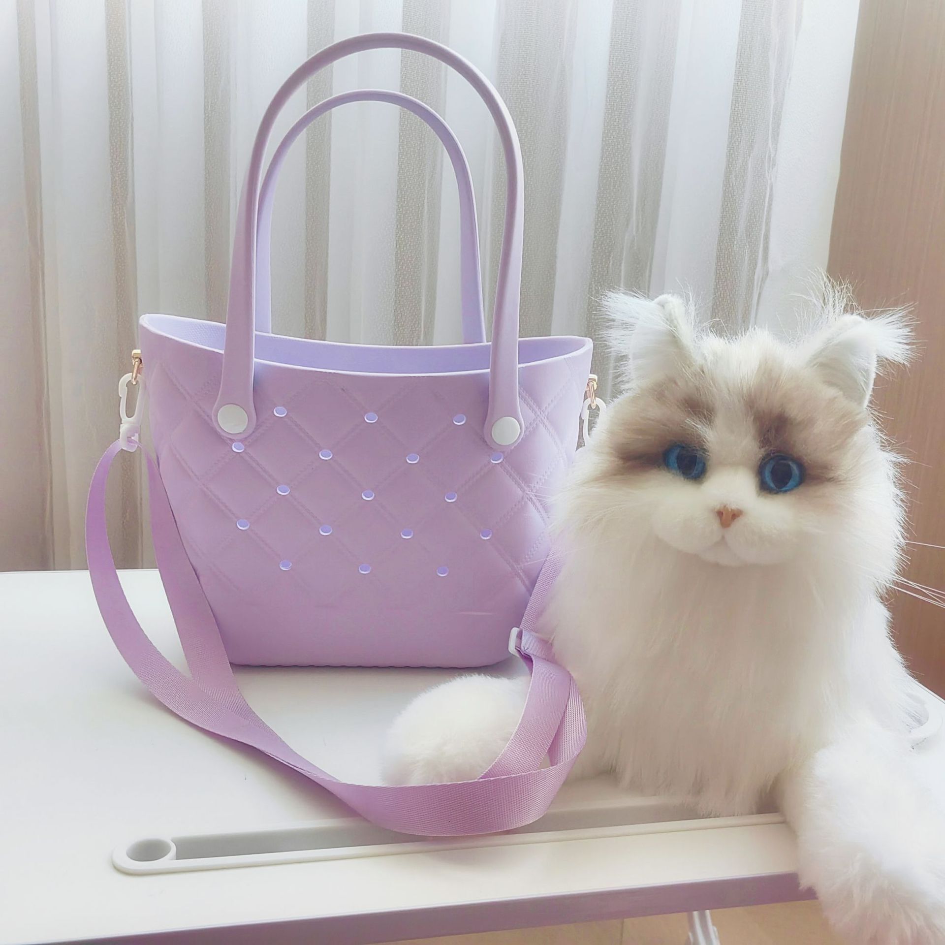 Beach DIY Handbag EVA New Fashionable Hollow Out Portable Waterproof Storage Mini Outdoor Shoulder Strap Hole Bag