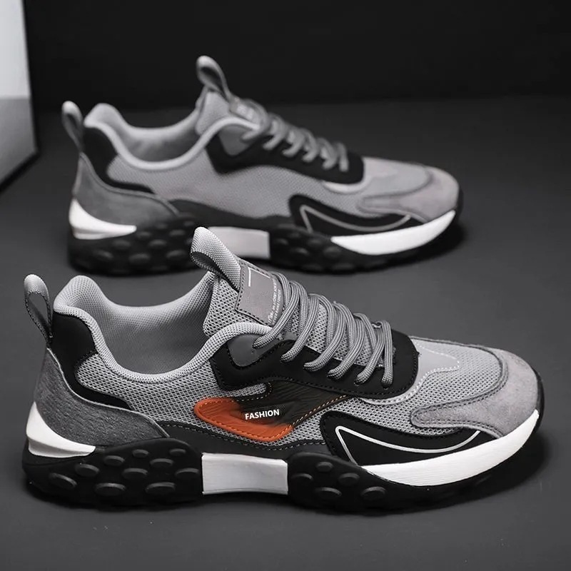 Men's 2025 autumn new mesh low top fashionable comfortable soft sole running men's casual sports shoes