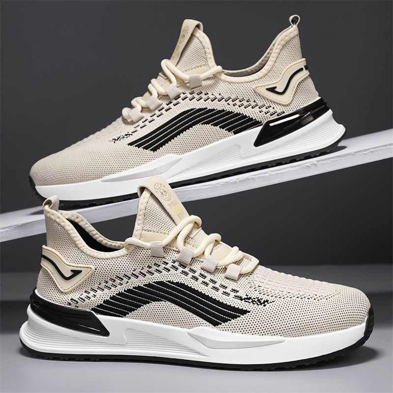 summer breathable thin mesh fly woven men's youth lightweight running sports casual shoes