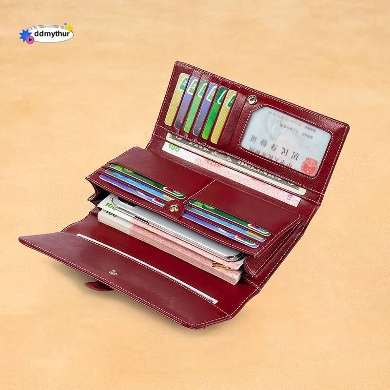 Designer Women's WalletsLong Handbags RFID Card Holder Wallet for Women Genuine Leather Purses High Quality Female Purse ddmythur