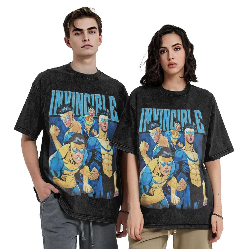 Retro Invincible Cartoon Comic Bootleg T Shirt Vintage Style For Men Women 100% Cotton T-Shirts Tee Tops