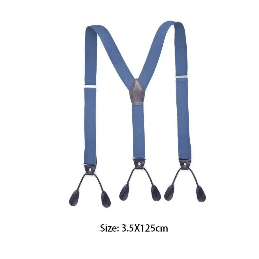 Vintage Suspenders Men Women Adult Leather Trimmed Button End Y Back Adjustable Elastic Trouser Braces Straps Belt Wedding Party 250515