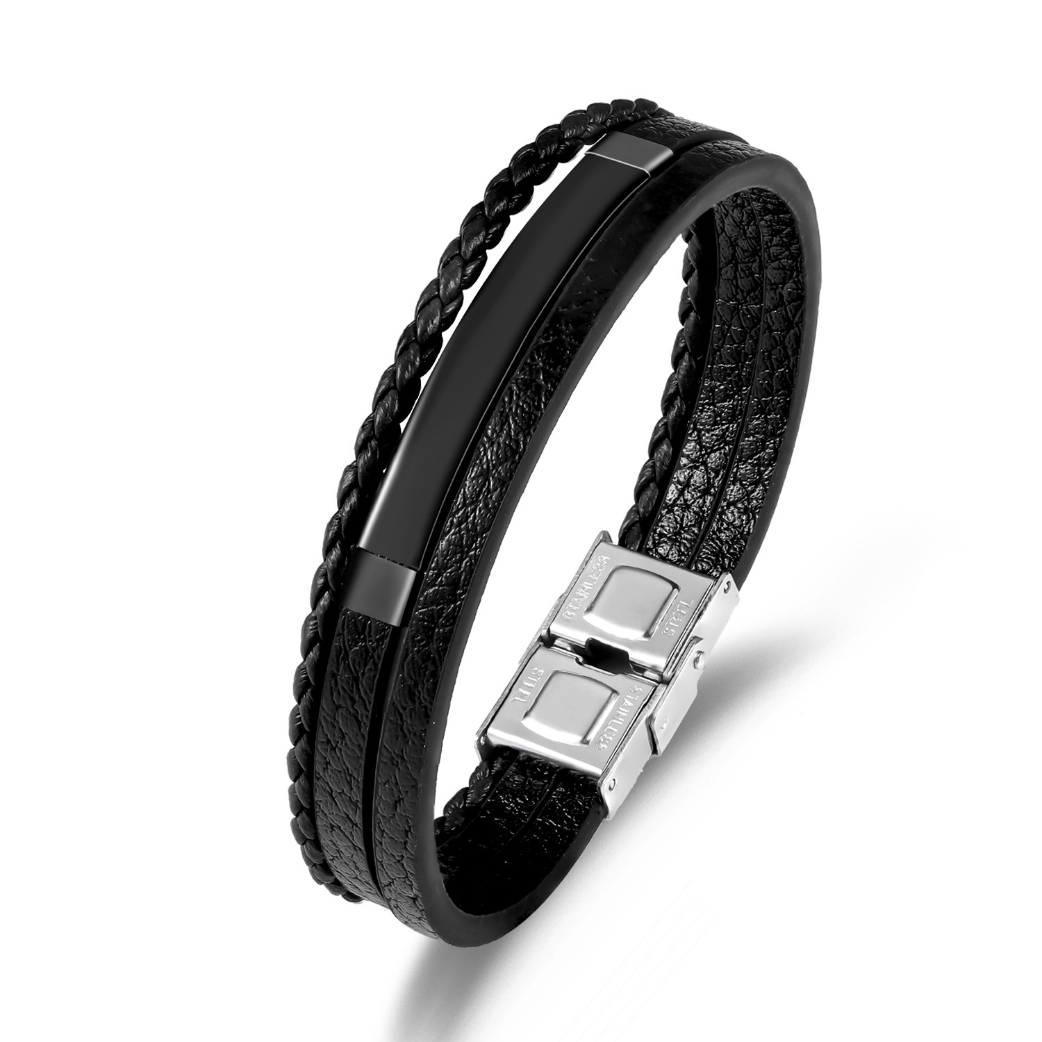 New Stylish European and American Fashion Men's Bracelet, Stainless Steel & Titanium Engraved Handcuff, Laser Etched Couples' Jewelry