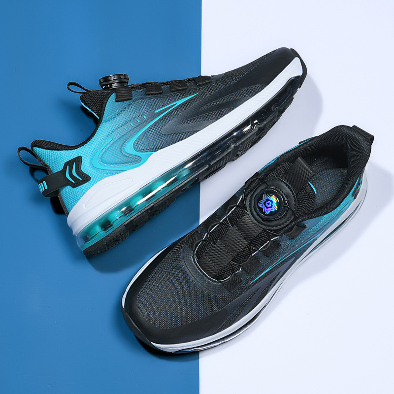 2025 New Fashion Large Size Men's Sneakers Rotating buckle Breathable Mesh Air Cushion Running Shoes Youth Casual Sport Shoes