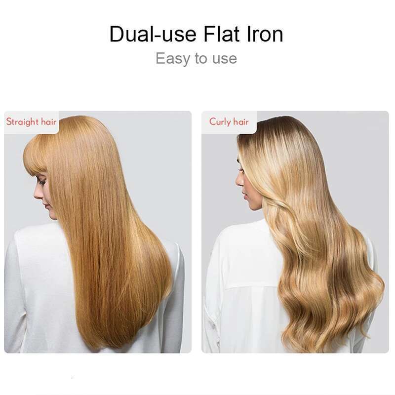 Flat 2-in-1 ceramic coating Hair straightener comb hair Curler care Iron healthy beauty irons flat iron