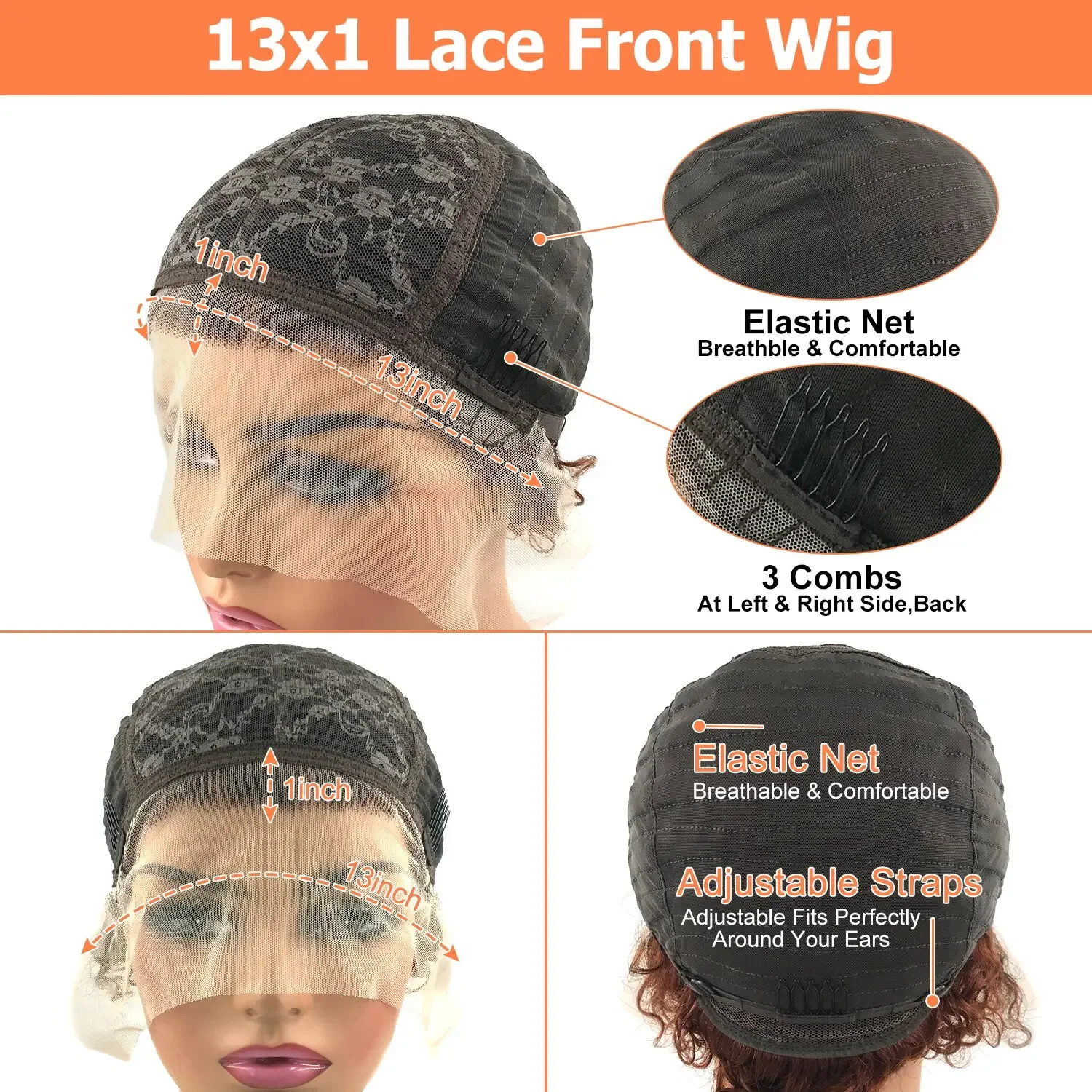 Pixie Cut Wigs Human HaiShort Curly Lace Front Human Hair Wigs For Women Brazilian Water Wave Bob Wig 13x1 Transparent Lace Wigs 250512