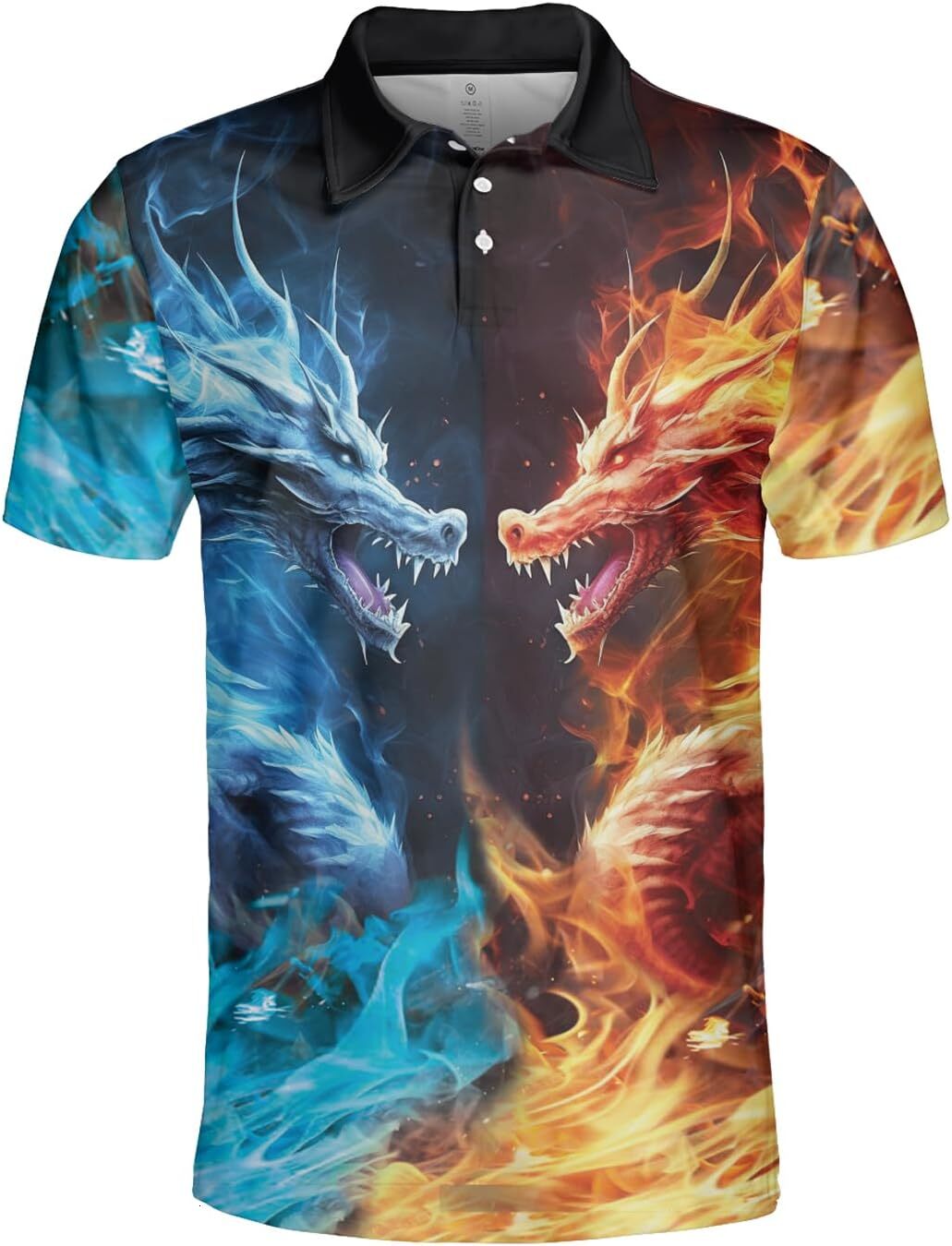 Mens Polo shirt Men's Dragon Polo Shirts -Magical Animal Mens Polo Shirts Short Sleeve Dry Fit Moisture Wicking Series