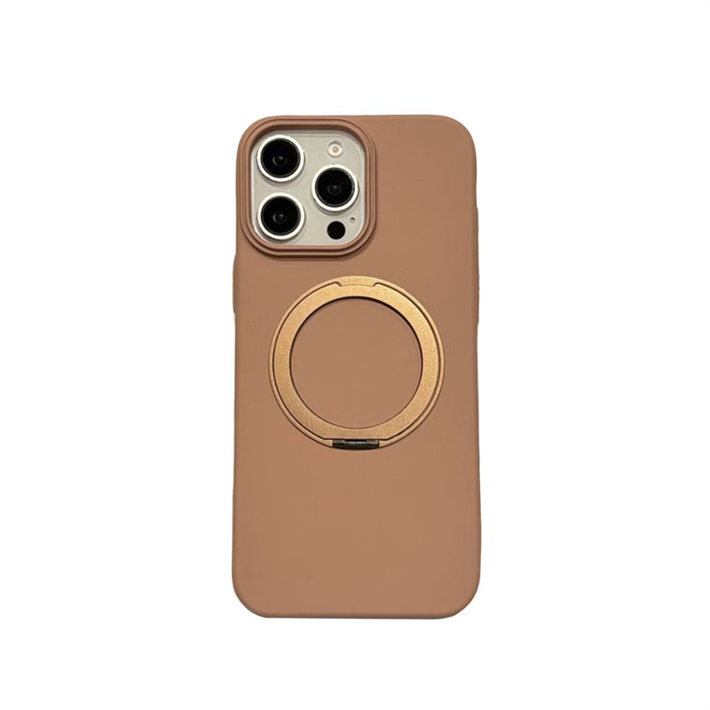 Luxury Magnetic Stand Matte Case For iPhone 16 15 14 Plus 13 Pro Max 360° Rotation Ring Holder Magsafe Cover