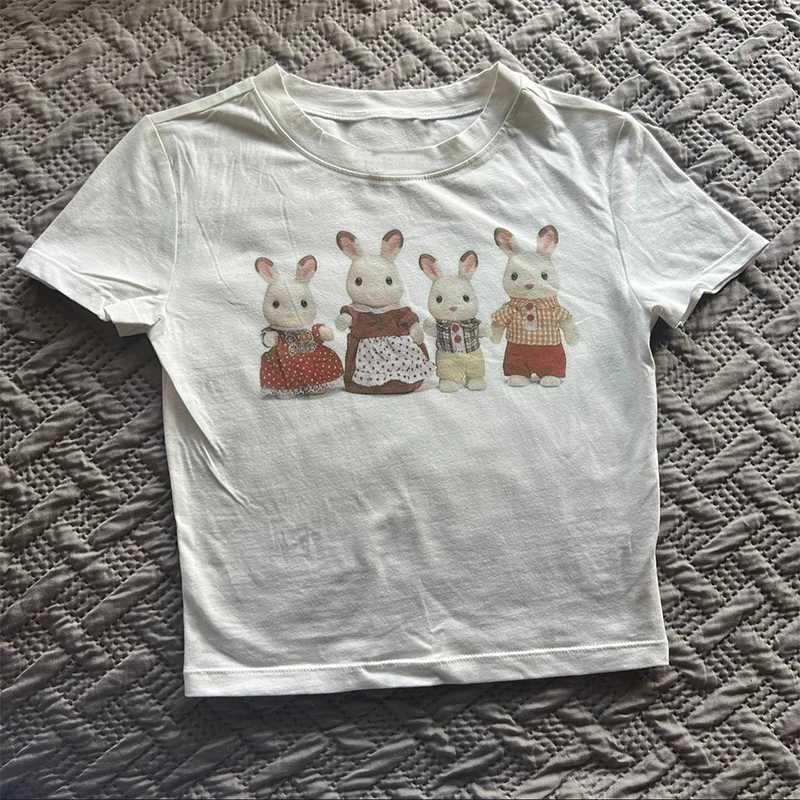 2000s Top Aesthetics Letter Print Baby Tees Y2k Style Streetwear Short Sleeve Cute Vintage Crop Top Women Fashion Punk Emo Girls M250515