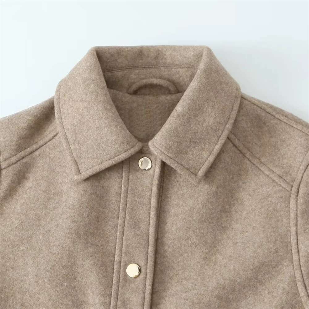 UNIZERA Autumn New Women's Casual Polo Collar Long Sleeve Texture Fashion Versatile Jacket Coat