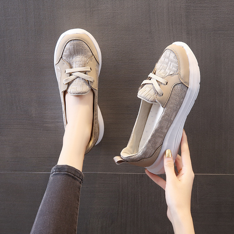 Slip On Lazy For Four Seasons Casual Women S New Mom Casual Shoes S Low Top Flat Bottom Walking Shoes Ddmysaturn
