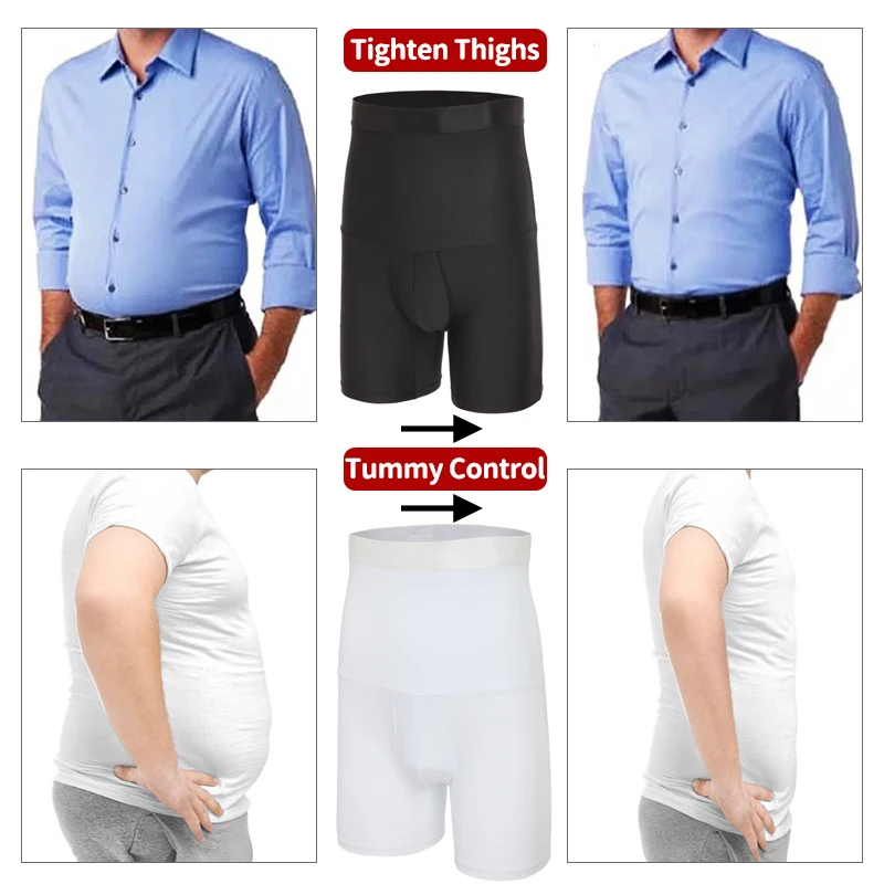 Fitness Pants Underwear Man Body Shaper Tummy Control Compression Abdomen Seamless Belly Girdle Briefs Weight Loss Pants Reducer Panties Belly Slimmin