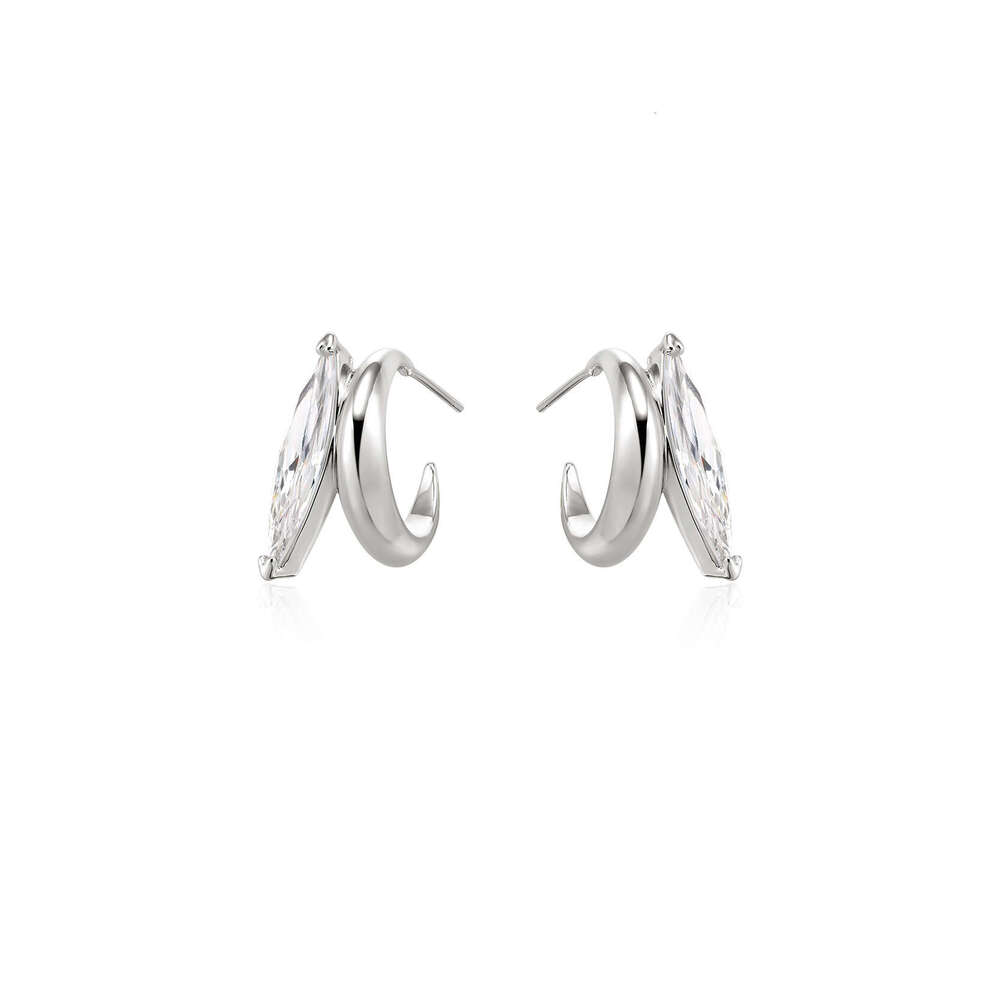 Boonee alus simple temperament exquisite horse eye ring zircon circle women's summer cool feeling earrings