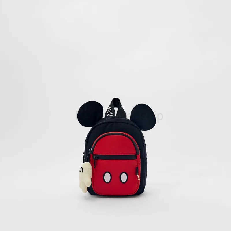 Disney New High-quality Mickey School Bag with Cute Charms for Children Multifunctional BackpackXJ250515