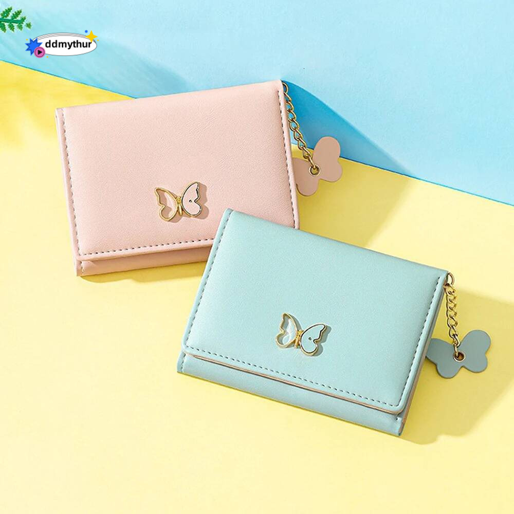 Hot Sale New Cartoon Short Three Fold Multi Card Cute Mini Coin Wallet Ladies' coin purse ddmythur