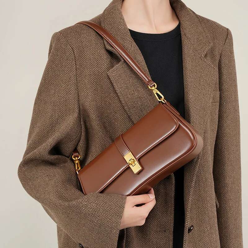 Jonlily Women Genuine Leather Shoulder Female Fashion Handbag Totes Small Underarm Bag Casual Daybag Mini Purse -Kg1313