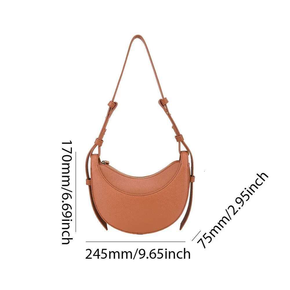 Women Tote Bags Casual Hobo Brand Handbag Large Capacity PU Half Moon Crescent Saddle Shoulder Commuting Bag