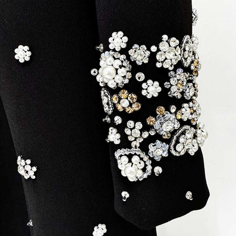 2025 new star fashion heavy industry nail bead inlaid diamond slim fit formal dress long skirt