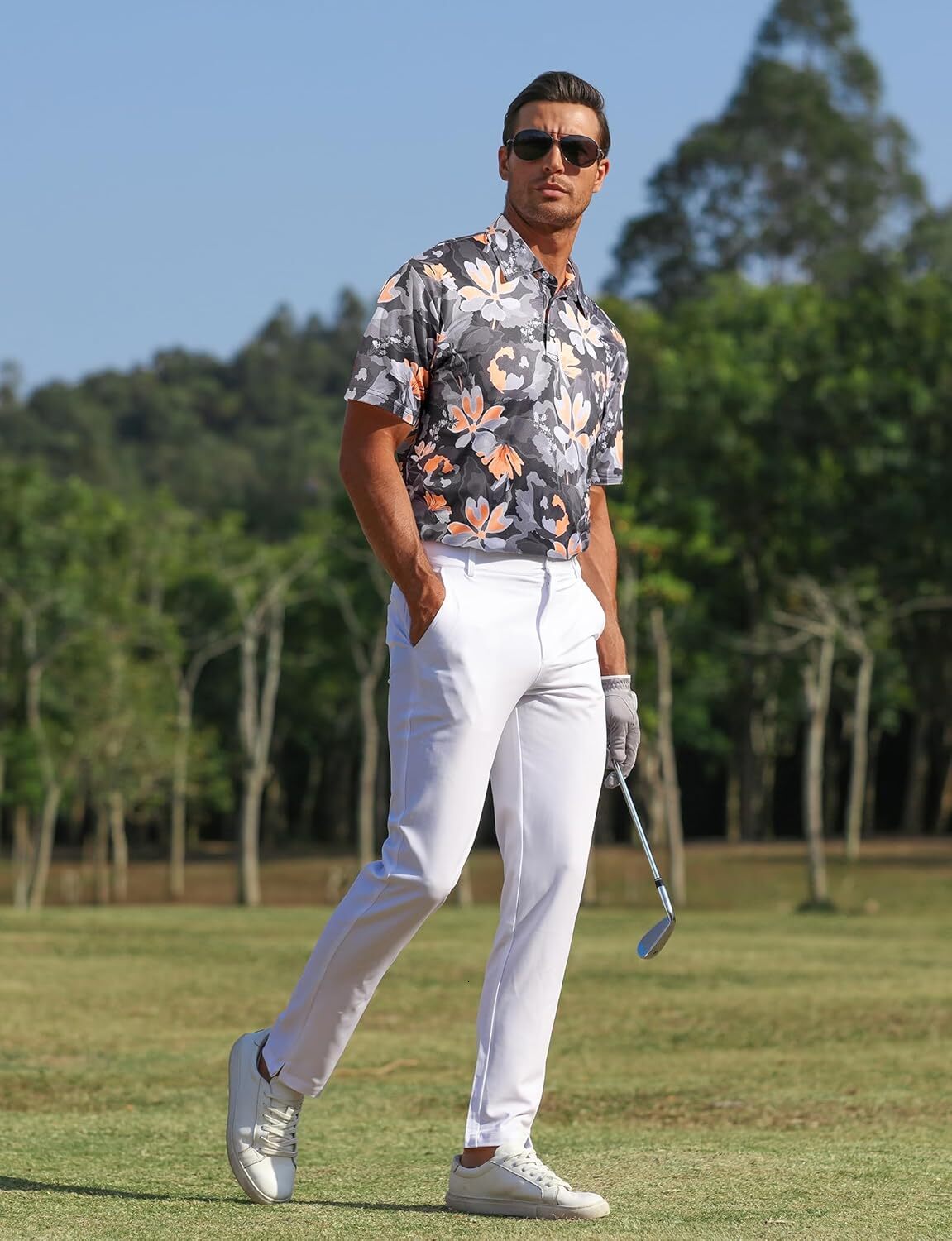 Mens Polo shirt Moisture Wicking Fashion Print Hawaiian Golf Shirts for Men Polos shirts tshirt Casual tops summer clothes