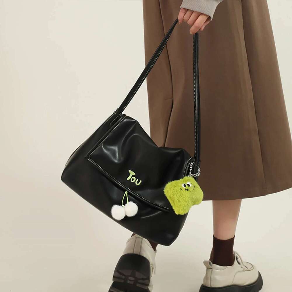 TOUTOU Tote Doll Pendent Large Capacity PU Leather Handbag Shoulder Women Bag Back To School Valentine's Day Gift