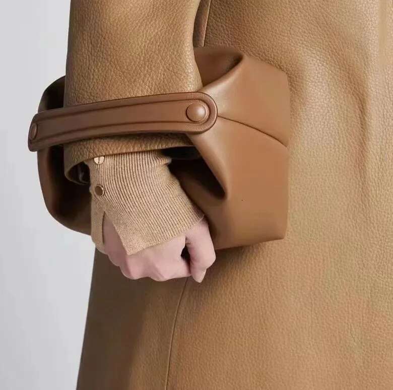 Lunch box genuine leather women's bag, niche design, simple handbag, convenient European and American fashion handbag