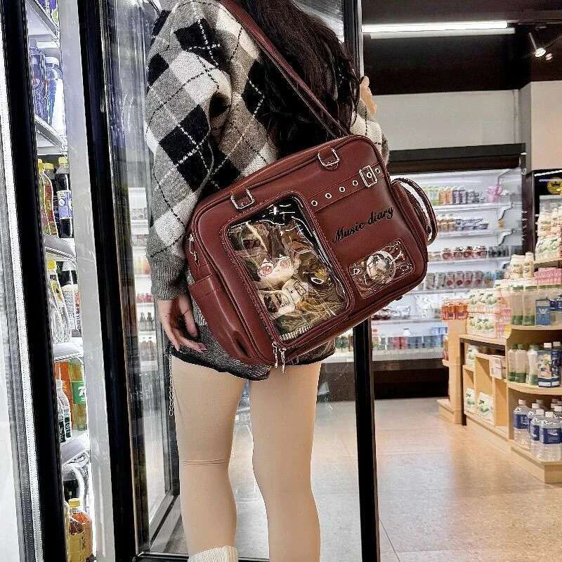 New Fashion Women's Y2k Doll Ita Large Capacity JK Uniform Shoulder Bag Preppy Style Handbag Ulzzang Backpack