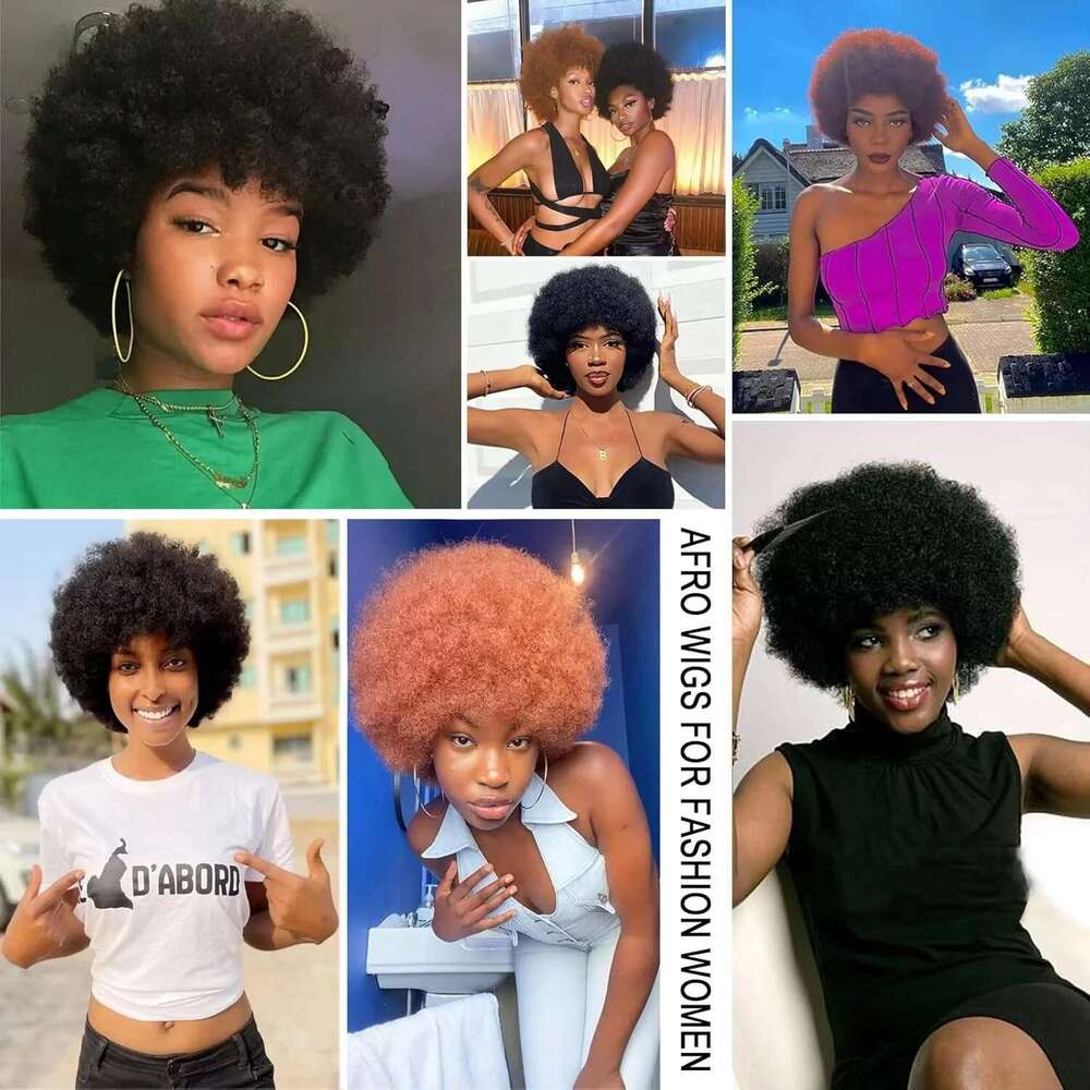 Afro Kinky Curly Human Hair Short Pixie Cut Wigs 13X4 Lace For Women Short Curly Pixie Remy Wig 6 Inch Black Color 180% Density