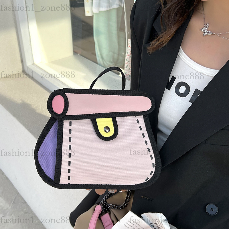 Super Cute Designer Bag Fashion 2D Cartoon Tote Bag High Quality Canvas Handbag Luxury Mini Shoulder Bags Outdoor Beach Party Holiday Gift Summer Godd