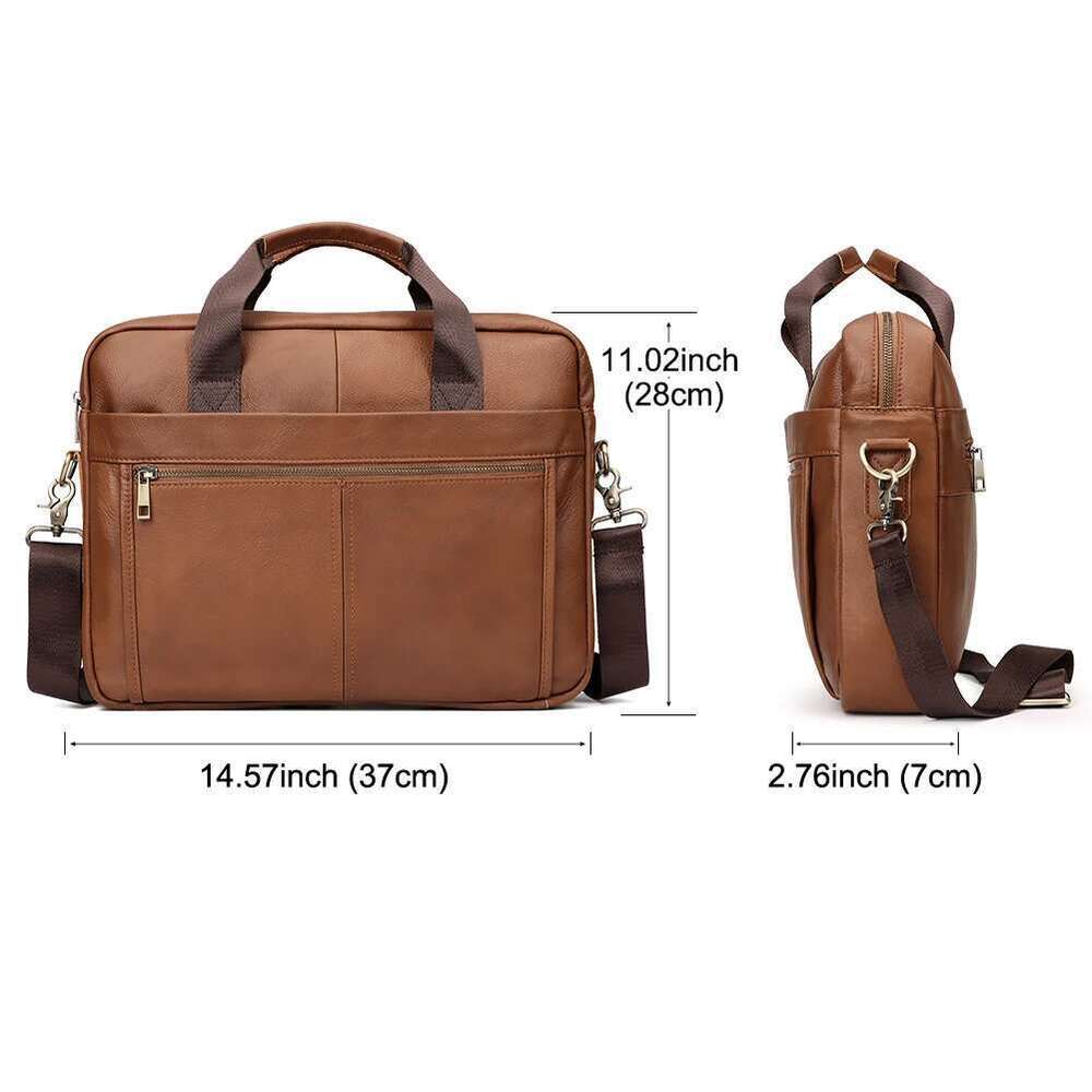 HUMERPAUL Briefcase Men Genuine Leather Shoulder Messenger Bags Business Computer For Work Travel Male Totes Bag Quality