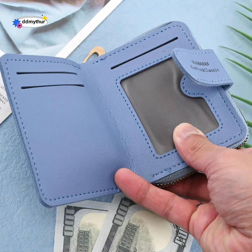 Embroidered Love Heart Fashion Ladies Multifunction Card Holders ID Holder Zipper Snap Short Wallet ddmythur