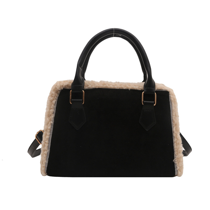 Free Delivery Designer Bag Lamb Wool Large Capacity Trendy And Fashionable Fur Shoulder Student Hand Held Tote 2025 New Women's Luxury Bag