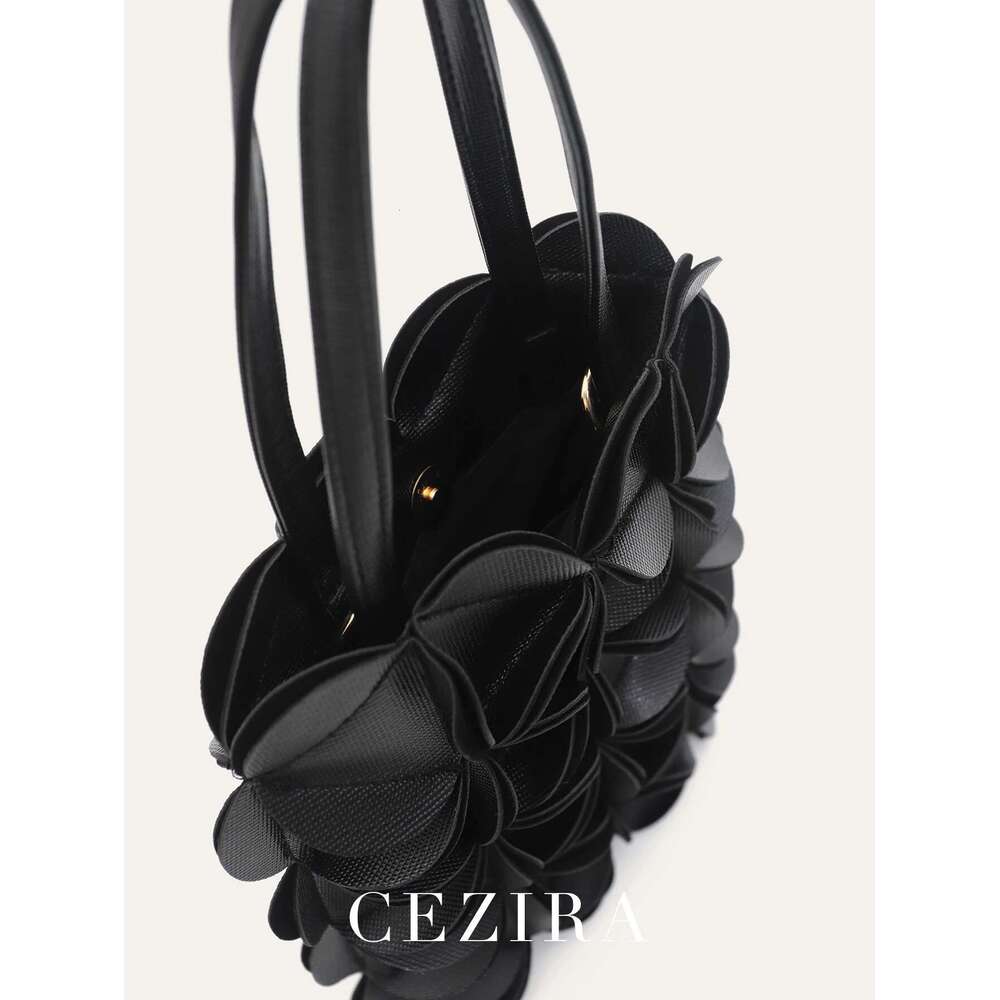CEZIRA Women PU Leather Top-Handle Bags Fashion Cute Petal Patchwork Square Cross Body Handbags Small Tote Purses Vacation Gift