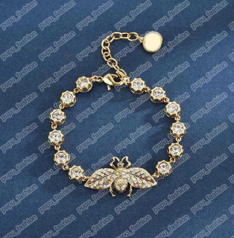 Charm Bracelets Designer Bracelet light luxury European and American retro classic bee diamond bracelet fashion simple birthday gift no box BFD25