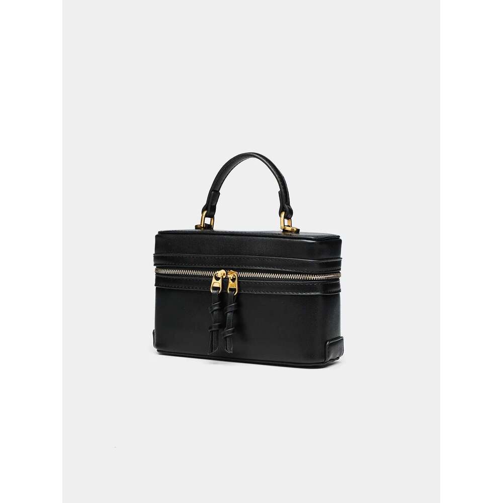 2024 Summer New All-In-One Black Single Shoulder Popular Portable Hard Fashion Small Square Bag