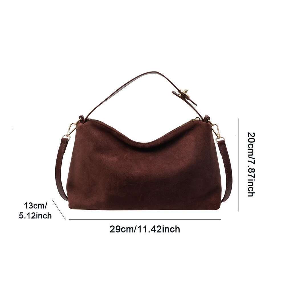 Zipper Faux Suede Pillow Shoulder And Crossbody Bags Simple Solid High Quality Handbags For Women 2024 Fashion Classic Versatile