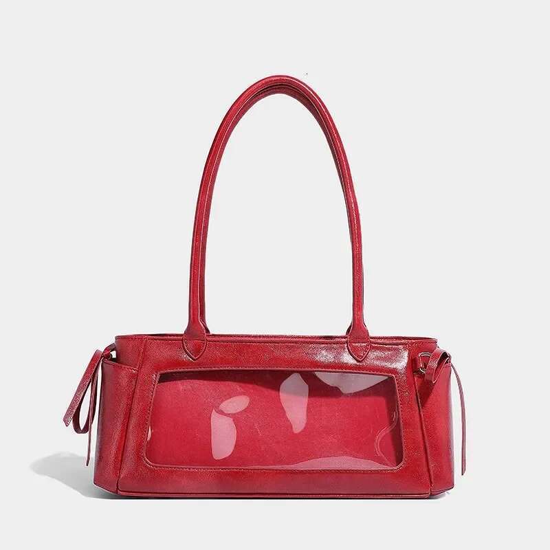 Cute Shoulder For Women Vintage Red Y2k Fashion Kawaii Bow Handbag Elegant Casual Transparent Lolita Jk Female Ita Bag