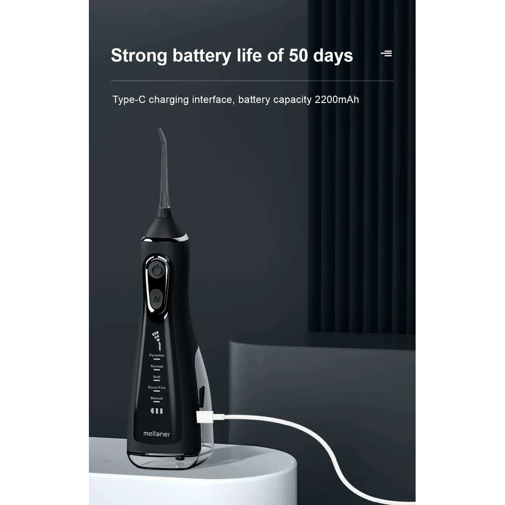 Oral Irrigator 40-140PSI Tooth Scaler 5 Speed Flosser Rechargeable Dental Water Jet 300ML IPX6 Waterproof Teeth Cleaner