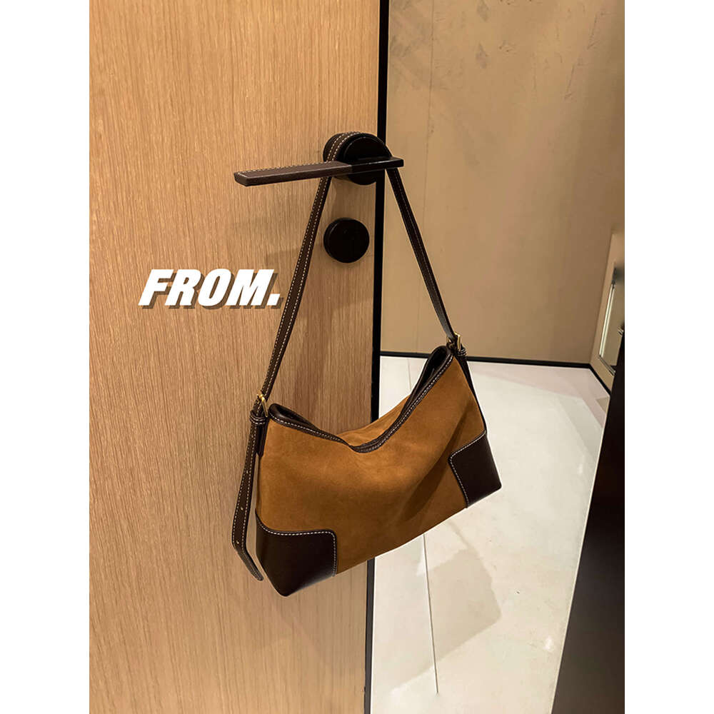 Temperament frosted leather new women s crossbody armpit single shoulder large capacity commuting bag