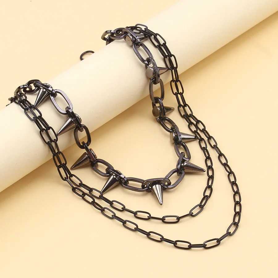 Fashion Hip-hop Punk Metal Rivets Pants Chain Multi-layer Waist Chain Dress Up Pants Hundred With Jewelry Emo Accessories Gifts Y250515