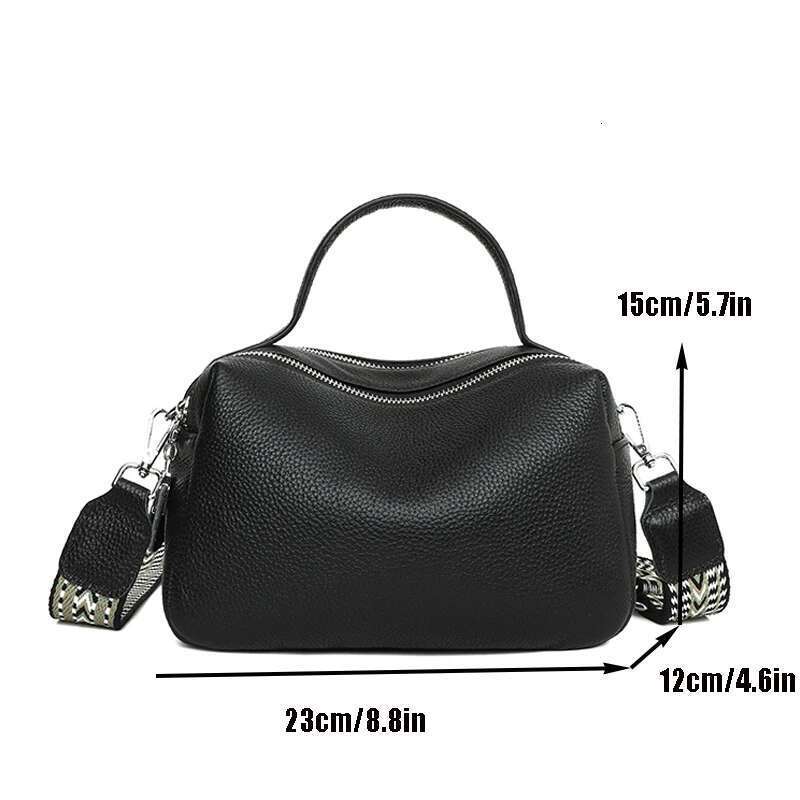 2024 Fashion Crossbody Women's Genuine Leather Simple High Quality Tote Bag Vintage Boston Handbag Female Shoulder Bags