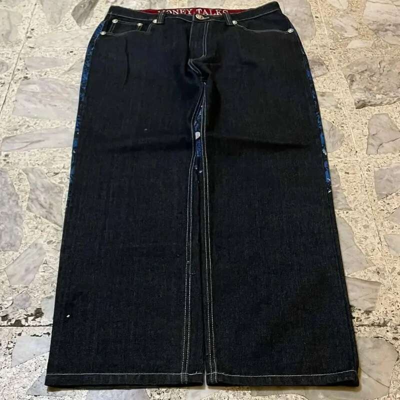 2025 American Fashion Trend Super Character Printed Baggy Jeans Men Y2K Street Haruku Retro Popular High Waist Wide Leg Pants