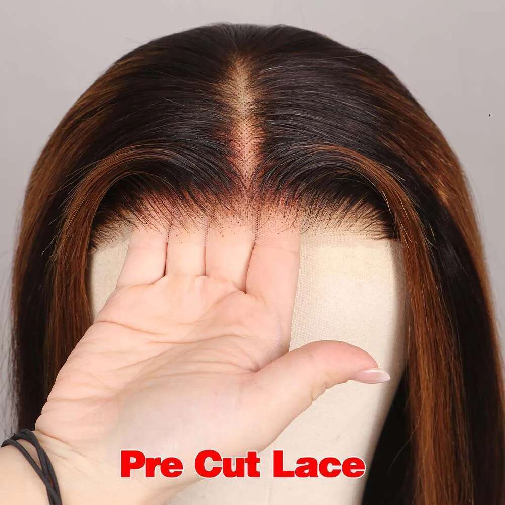 Highlight 6X5 Glueless Wear And Go Human Hair Short Bob Wig 13X4 Transparent Frontal Wigs Pre Cut Lace Bleached Knots