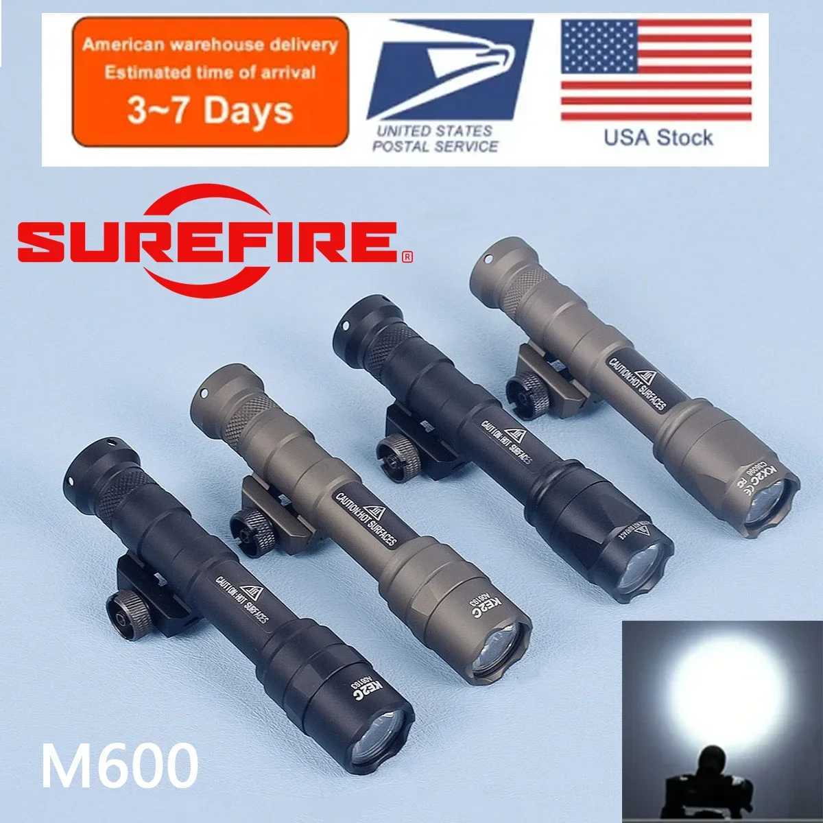 Tactical SureFire Airsoft M300 M300B M300C M300V IR Constant And Strobe SF Scout Light AR15 Rifle Weapon LED Flashlight LED Lamp Z250514