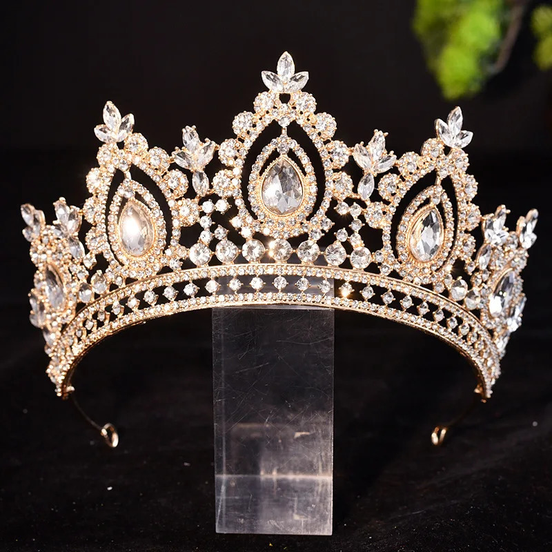 Silver Gold Color Crystal Rhinestone Tiaras And Crowns For Bride Women Princess Diadems Wedding Hair Accessories 250509