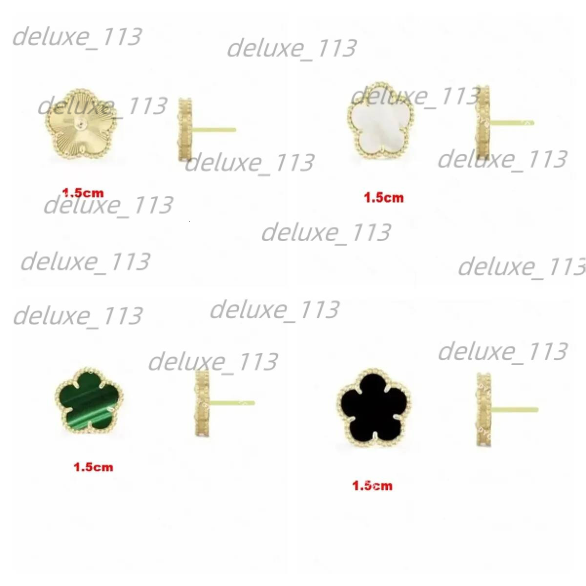 9Mm 15Mm Earring White Gray Green Black Mini Pattern Orecchini Designer Jewelry Ohrringe Clover Earrings
