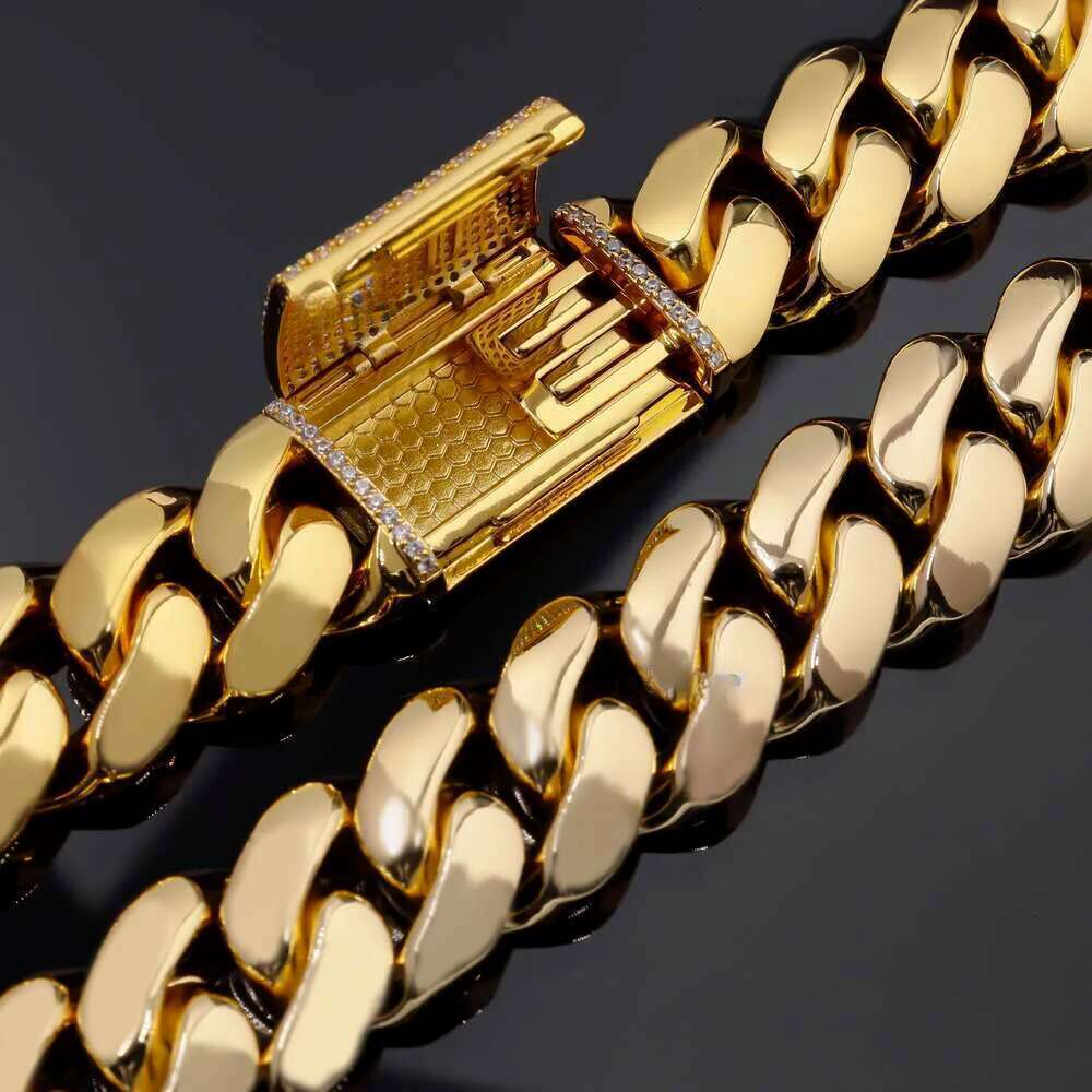 Custom Miami Cuban k Chain 14k Real Gold Plated Iced Out Moissanite Necklace Sier Hip Hop Mossanite Jewelry for Men