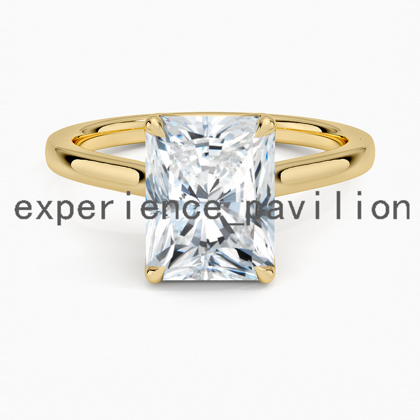 Radiant Cut 1-3 CT Center Lab Grown Diamond Engagement Ring Solitaire Three Stone Design Christmas Gift for Women