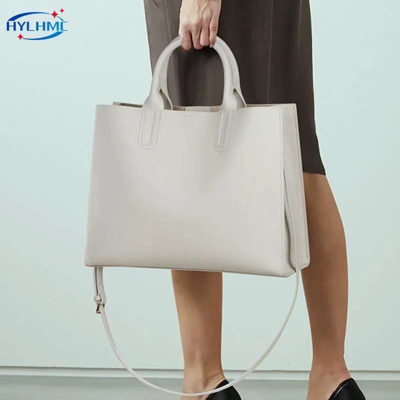 Genuine Leather Women's Handbags 2023 Fashion Tote Commuter 14 Inch Computer Bag Business Briefcase Shoulder Crossbody Bags